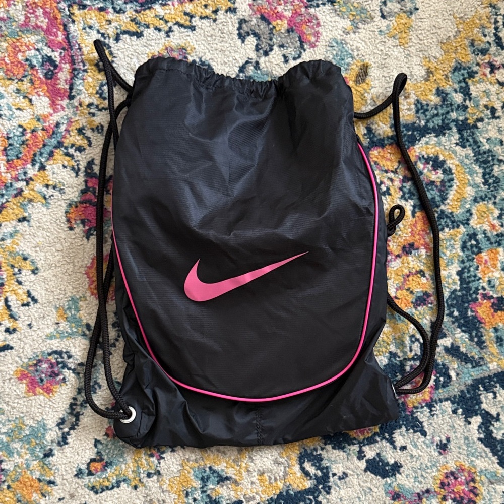 Nike Black and Pink Sports Sack